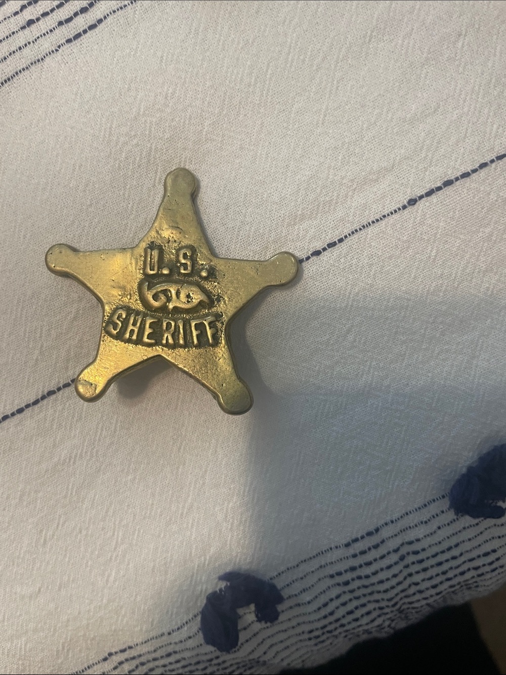 Enesco vintage Brass Sheriff Star Decorative Accent